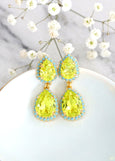 Citrus Green Chandelier Earrings, Lime Green Earrings, Green Turquoise Earrings, Green Chandelier Earrings, Citrus Green LONG Earrings
