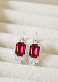 Red Drop Earrings, Bridal Red Maroon Crystal Earrings, Bridal Red Ruby Earrings, Gift For Her, Gift For Her, Maroon Red Crystal Earrings