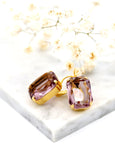 Purple Drop Earrings, Amethyst Crystal Drop Earrings, Bridal Purple Crystal Earrings, Amethyst Purple Crystal Earrings, Purple Earrings