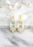 Mint Crystal Earrings, Bridal Light Green Crystal Earrings, Sage Green Earrings, Gift For Her, Gift For Her, Mint Drop Crystal Earrings