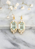 Mint Crystal Earrings, Bridal Light Green Crystal Earrings, Sage Green Earrings, Gift For Her, Gift For Her, Mint Drop Crystal Earrings