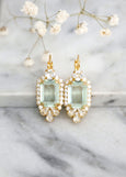 Mint Crystal Earrings, Bridal Light Green Crystal Earrings, Sage Green Earrings, Gift For Her, Gift For Her, Mint Drop Crystal Earrings