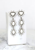 Pearl Chandelier Earring, Modern Pearl Earrings, Bridal Pearl Crystal Earrings, Long Crystal Bridal Pearl Earrings, Pearl Hear Earrings