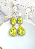 Citrus Green Chandelier Earrings, Lime Green Earrings, Green Turquoise Earrings, Green Chandelier Earrings, Citrus Green LONG Earrings