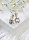 Dusty Blue Drop Earrings, Dusty Blue Droplets, Bridal Dusty Blue Earrings, Dusty Blue Petite Earrings, Bridesmaids Earrings, Gift For Her