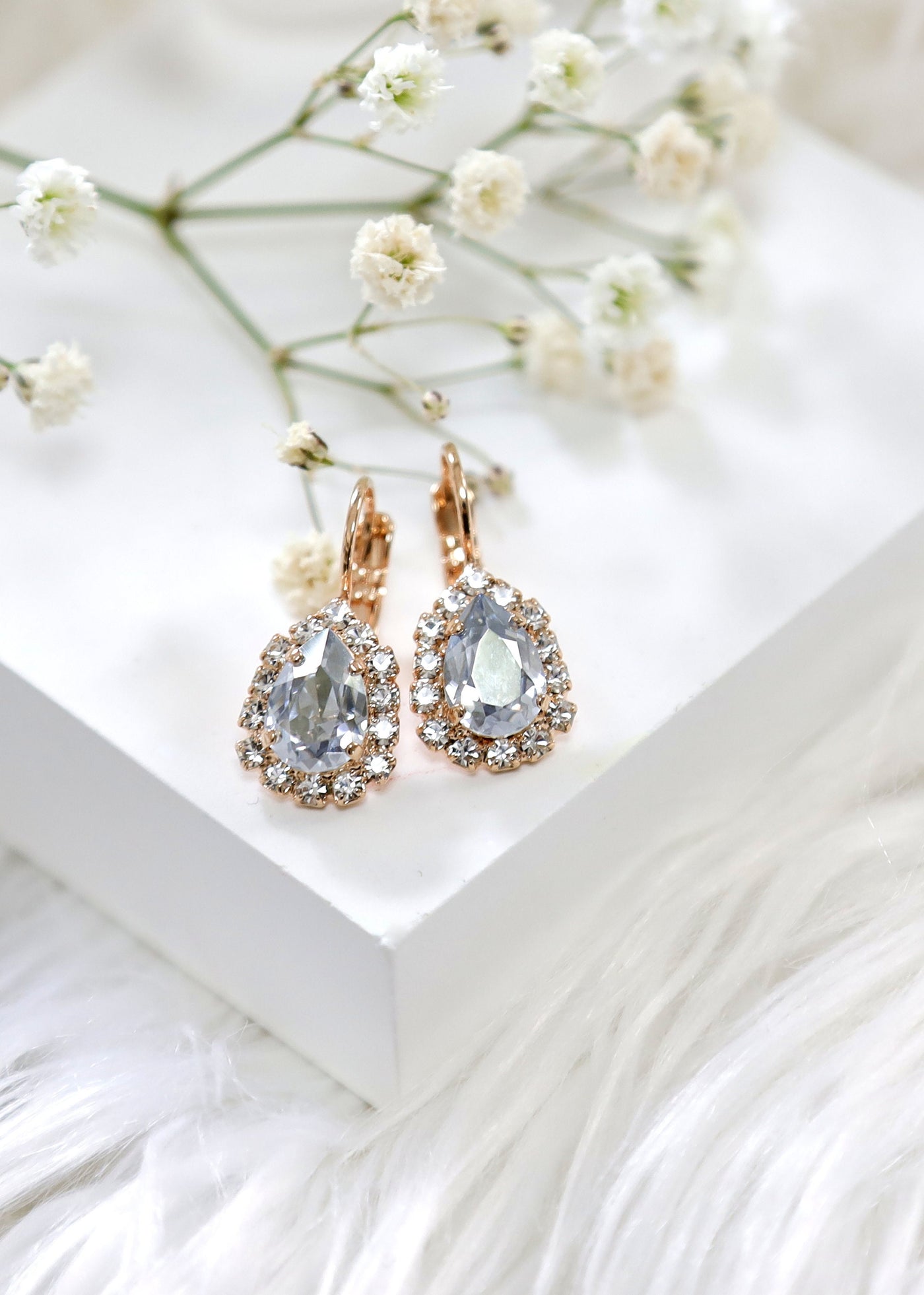 Dusty Blue Drop Earrings, Dusty Blue Droplets, Bridal Dusty Blue Earrings, Dusty Blue Petite Earrings, Bridesmaids Earrings, Gift For Her