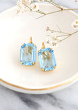 Aquamarine Drop Earrings, Bridal Aquamarine Austrian Crystal Earrings, Bridal Blue Crystal Earrings, Light Blue Lever Back Crystal Earrings