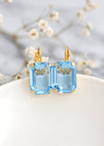 Aquamarine Drop Earrings, Bridal Aquamarine Austrian Crystal Earrings, Bridal Blue Crystal Earrings, Light Blue Lever Back Crystal Earrings