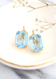 Aquamarine Drop Earrings, Bridal Aquamarine Austrian Crystal Earrings, Bridal Blue Crystal Earrings, Light Blue Lever Back Crystal Earrings