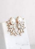 Pearl Statement Earrings, Bridal Pearl Crystal Earrings, Oversize White Pearl Earrings, Statement Bridal Crystal Earrings, Pearl Earrings