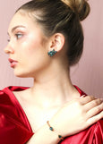 Emerald Cluster Earrings, Bridal Emerald Green Bridal Earrings, Emerald Climbing Earrings, Emerlad Crystal Cluster Stud Earrings