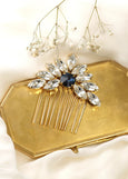 Bridal Hair Comb, Blue Navy Crystal Hair Comb, Blue Bridal Hair Comb, Bridal Hair Accessories, Blue Hair Comb, Bridal Navy Blue Hair Comb