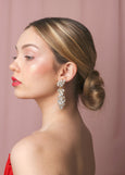Bridal Long Chandelier Earrings, Bridal Statement Crystal Earrings, Clear Crystal Chandelier Earrings, Statement Crystal Wedding Earrings