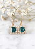 Emerlad Crystal Drop Earrings, Green Emerald Crystal Bridal Lever Back Earrings, Bridesmaids Earrings, Green Emerlad Drop Crystal Earrings
