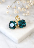 Emerald Drop Earrings, Emerald Green Crystal Earrings, Bridal Emerald Drop Earrings, Emerald Bridesmaids Earrings, Gift For Her