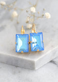 Blue Neon Drop Earrings, Blue Drop Crystal Earrings, Blue Crystal Earrings, Blue Neon Earrings, Gift For Her, Bridesmaids Blue Earrings.