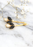Bridal Hair Pin, Bridal Black Gold Crystal Bobby Pins, Bridal Crystal Bobby Pin, Wedding Hair Jewelry, Black Champagne Bridal Hair Jewelry