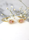 Blush Bracelet, Bridal Blush Pink Cuff Bracelet, Blush Crystal Silver Bracelet, Bridesmaids Bracelet, Bridal Morganite Cuff Bracelets