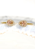 Blush Bracelet, Bridal Blush Pink Cuff Bracelet, Blush Crystal Silver Bracelet, Bridesmaids Bracelet, Bridal Morganite Cuff Bracelets