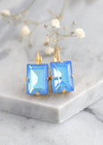 Blue Neon Drop Earrings, Blue Drop Crystal Earrings, Blue Crystal Earrings, Blue Neon Earrings, Gift For Her, Bridesmaids Blue Earrings.