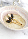 Bridal Hair Pin, Bridal Black Gold Crystal Bobby Pins, Bridal Crystal Bobby Pin, Wedding Hair Jewelry, Black Champagne Bridal Hair Jewelry