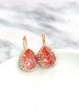 Maroon Drop Earrings, Maroon Crystal Drop Earrings, Bridal Light Maroon Earrings, Gift For Her, Light Maroon Crystal Bridal Earrings