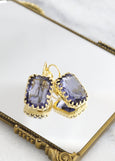 Purple Crystal Earrings, Purple Drop Crystal Earrings, Bridal Purple Crystal Earrings, Crystal Violet arrings, Christmas Gift For Her