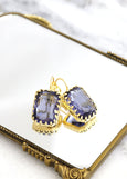 Purple Crystal Earrings, Purple Drop Crystal Earrings, Bridal Purple Crystal Earrings, Crystal Violet arrings, Christmas Gift For Her