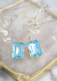 Aquamarine Drop Crystal Earrings, Bridal Classic Crystal Aquamrine Earrings, Light Turquise Lever Back Earrings, Bridesmaids Blue Earrings