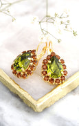 Olivine Drop Earrings, Green Olive Earrings, olivine Green Crystal Earrings, Bridesmaids Earrings, Bridal Green Olivie Crystal Earrings,
