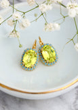 Green Drop Earrings, Citrus Green Drop Earrings, Light Green Drop Earrings, Green Swarovski Earrings, Gift For Mother, Bridesmaids Gifts