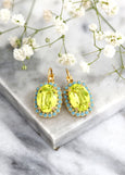 Green Drop Earrings, Citrus Green Drop Earrings, Light Green Drop Earrings, Green Swarovski Earrings, Gift For Mother, Bridesmaids Gifts