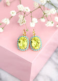 Green Drop Earrings, Citrus Green Drop Earrings, Light Green Drop Earrings, Green Swarovski Earrings, Gift For Mother, Bridesmaids Gifts
