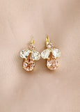 Blush Bridal Earrings, Blush Rose Drop Crystal Earrings, Bridal Dusty Pink Drop Earrings, Peach Dangle Earrings, Morganite Bridal Earrings