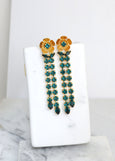Emerald Green Long Chandelier Earrings, Bridal Emerald Drop Earrings, Statement Dark Green Emerald Drop Earrings, Emerald Bridal Earrings