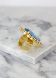 Cocktail Ring, Aquamarine Cocktail Crystal Ring, Statement Blue Crystal Ring, Oversize Light Blue Crystal Adjustable Ring, Crystal Blue Ring
