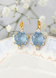 Aquamarine Drop Earrings, Bridal Aquamarine Crystal Earrings, Light Blue Drop Earrings, Bridal Something Blue Earrings, Aquamarine Droplets