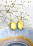 Yellow Drop Earrings, Ultra Yellow Drop Earrings, Yellow Blue Drop Earrings, Yellow Swarovski Earrings, Gift For Mother, Bridesmaids Gifts