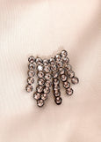 Pink Black Statement Long Earrings, Blush Pink Chandelier Earrings, Blush Pink Black Statement Earrings, Tassel Drop Crystal Earrings