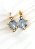 Aquamarine Drop Earrings, Bridal Aquamarine Crystal Earrings, Light Blue Drop Earrings, Bridal Something Blue Earrings, Aquamarine Droplets