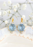 Aquamarine Drop Earrings, Bridal Aquamarine Crystal Earrings, Light Blue Drop Earrings, Bridal Something Blue Earrings, Aquamarine Droplets