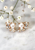 Bridal Earrings, Pearl Crystal Stud Earrings, Bridal Pearl Earrings, Pearl Earrings, Bridesmaids Earrings, Gift For Her, Bridal Pearl Studs
