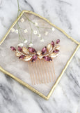 Bridal Hair Comb, Purple Bridal Hair Comb, Purple Violet Hair comb, Hair Accessories, Gold Purple Hair Comb, Purple Bridal Silver Hair Comb