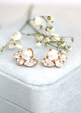 Bridal Earrings, Pearl Crystal Stud Earrings, Bridal Pearl Earrings, Pearl Earrings, Bridesmaids Earrings, Gift For Her, Bridal Pearl Studs