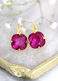 Fuchsia Pink Drop Earrings, Magenta Crystal Drop Earrings, Fuchsia Pink Drop Earrings, Magents Earrings, Bridesmaids Earrings, Fift For Her