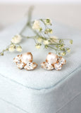 Bridal Earrings, Pearl Crystal Stud Earrings, Bridal Pearl Earrings, Pearl Earrings, Bridesmaids Earrings, Gift For Her, Bridal Pearl Studs