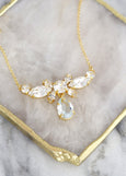 Aquamarine Bridal Necklace, Bridal Aquamarine Crystal Necklace, Light Blue Bridal Necklace, Bridal Something Blue Necklace