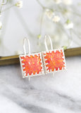 Opal Silver Earrings, Opal Drop Sterling Silver Earrings, Fire Opal Silver Earrings, Gift for her, Australian Opal, Orange Silver Earrings,