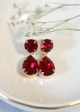 Red Chandelier Earrings, Red Ruby Swarovski Classic Bridal Chandelier Earrings, Garnet Red Bridal Drop Earrings, Classic Red Chandeliers