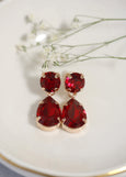 Red Chandelier Earrings, Red Ruby Swarovski Classic Bridal Chandelier Earrings, Garnet Red Bridal Drop Earrings, Classic Red Chandeliers